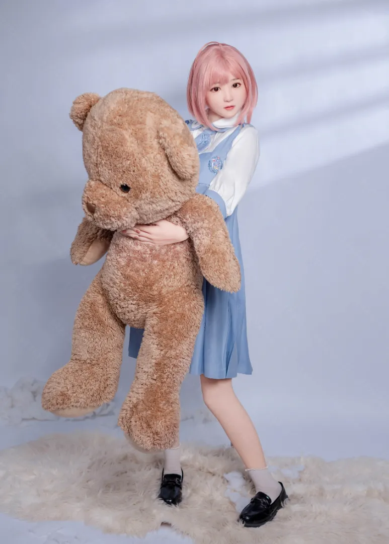 160cm (5ft3) B-Cup Ringan Silikon Patung Seks, Kepala Hyacinth